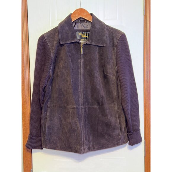 Fabio Jackets & Blazers - Fabio Vintage 90's Brown Suede Leather Full Zip Jacket With Ribbed Sleeves Sz L